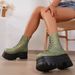 New Oversized Thick Soled Leather For Women, British Style Square Toe Martin Boots, Height Increasing Sponge Sole Short_vogvips.com