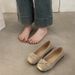 Spring Round Head Flat Bottom Mary Jane Single Shoes Simple Soft Leather One-word Buckle With Versatile Women's Shoes_vogvips.com