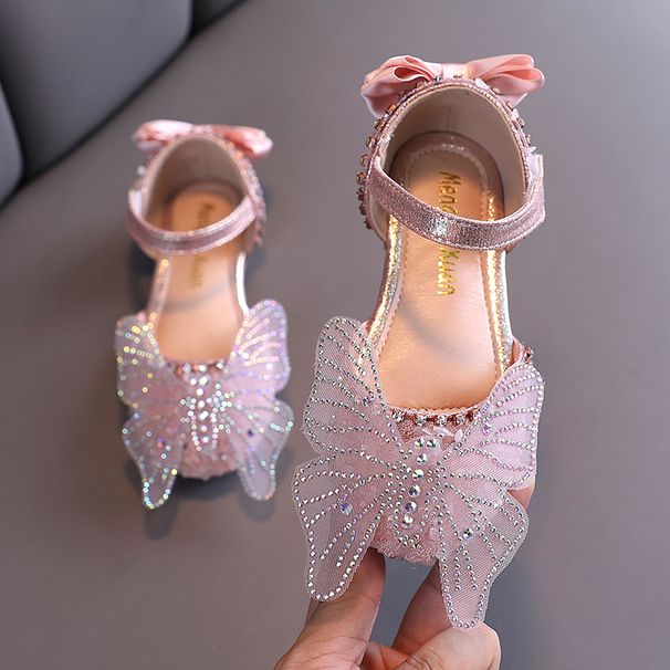Rhinestones Soft Soled Girls' Sandals Princess Shoes Children's Shoes Spring Style Girls' Leather Shoes_vogvips.com