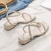 Style Beach Chunky Heel One-Strap Sandals For Women 2023 New Summer Vintage White Fairy Shoes_vogvips.com