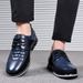 Shoes Casual Round-Toe Lace-Up Loafers - Breathable & Comfortable Slip-On Shoes For Everyday Wear (Blue, Black, Brown, White, Wine Red)_vogvips.com