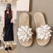 2025 New Sweet Floral Flip-Flops For Women, Soft Sole, Non-Slip, Vacation Style, Beach Sandals, Water-Resistant_vogvips.com