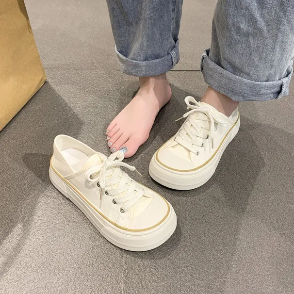 2025 Woman Casual Shoe Spring New Fashionable Korean Style Soft Bottom Anti-slipepry Versatile Daily Simple Low-top_vogvips.com
