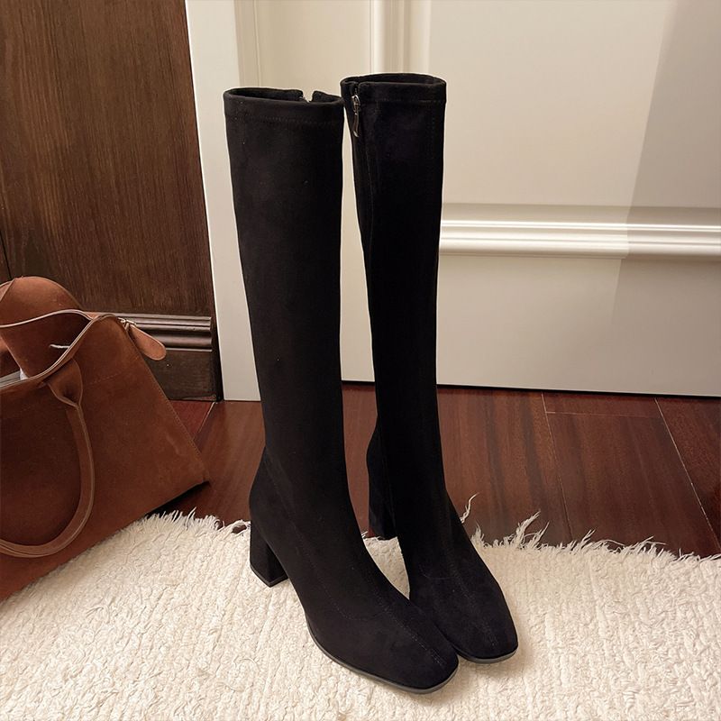 2025 Summer New Over-the-Knee Heel Stretch Long High Tube Women's Slim Leg Sock Boots_vogvips.com