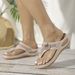 2023 New Summer Tourism Women's Casual Beach Shoes Lightweight Soft Sole Pinch Toe Flipper_vogvips.com