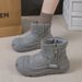 Fleece Thickened Open Smile Snow Boots Men And Women Ugly Cute Big Head Martin Boots Thermal Cotton Shoes_vogvips.com