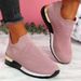 Mesh Breathable Women Casual Sneakers Lace-up Vulcanized Ladies Platform Sports Shoes Plus Size S018_vogvips.com