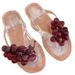 Grape-shaped Women's Crystal Sandals, Cute Simulated Fruit Summer Flip-flops, High Aesthetic Value, Waterproof For Beach_vogvips.com