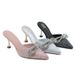Women's Shoes Autumn Style Sexy Pointed Toe Outerwear Rhinestone High Heels Women's Simple Closed Toe Bow Stiletto Mules_vogvips.com
