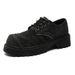 Men's Distressed Denim Derby Shoes - Chunky Sole Punk Style Lace-Up Sneakers For Streetwear & Casual Outfits (Black, EVA Cushioned)_vogvips.com