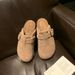 2026 ~ Wool Version Grape Mom Same Style Warm Color-Block Stitching Buckle Thick Sole Versatile Woolen Half ~_vogvips.com
