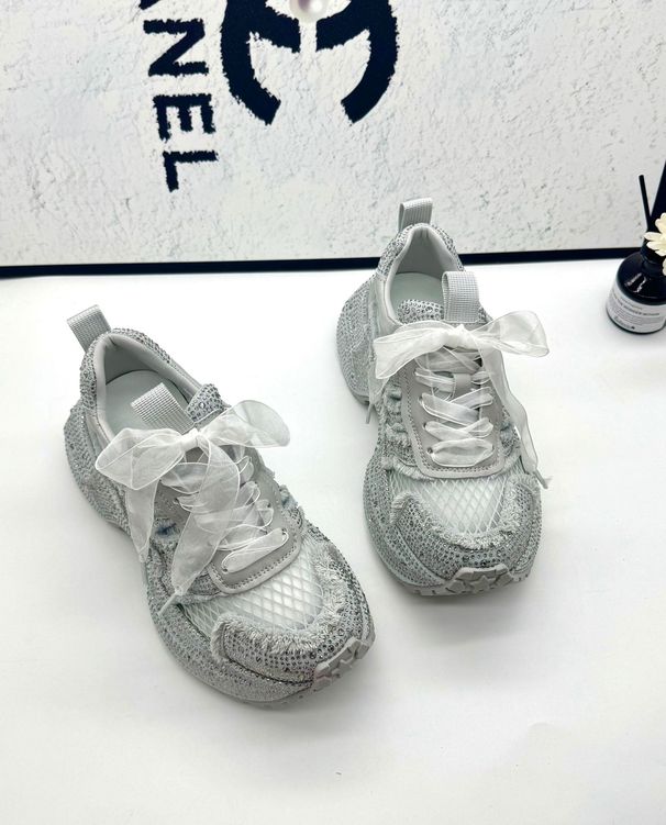 Women's Fashion Thick Sole Platform Sneakers With Rhinestones, Breathable Mesh Casual Shoes For Comfort And Style Sports Casual Shoes, Chunky Sneakers_vogvips.com