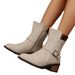 Plus Size Fashion Boots For Women Chunky Heel Pointed Toe Mid-Calf Autumn Export Ankle Boots_vogvips.com