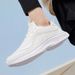 Men's White Slip-on Sneakers, Thick-soled Old Beijing Style Lazy Shoes, Summer Breathable Linen Soft-soled Canvas Shoes_vogvips.com