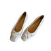 Sheepskin Version Gentle Shallow Bow Flat Shoes For Women One Foot Square Head Horse Hair Ballet Shoes_vogvips.com