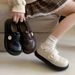 Fashionable Thick-Soled 2026 Spring New Exquisite Velcro Shallow-Top Single College-Style Women's Leather Shoes_vogvips.com