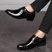 New Shiny Business Dress Leather Fashionable Casual Shoes, Men's Plus Size Lace Up, Wear-resistant And Breathable_vogvips.com
