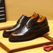 Thick-Soled Height-Increasing Round-Toe Genuine Soft Brogue Carved Glossy Patent Leather Single Shoes For Men_vogvips.com