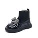 Shoes 2025 Autumn New Ankle Girls' Knitted British Style Short Bowknot Children's Leather Boots_vogvips.com