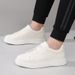 2026 Spring New Genuine Leather Men's Slip-On Casual Sneakers Versatile White Shoes 3381_vogvips.com