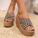 Women’s Shoes Outdoor Wedge Heel Slippers For Women Summer New Korean Version Leopard Print Platform Flip Flops Thick Bottom Beach Sandals_vogvips.com