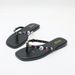 MS Women's Square Toe Flat Sandals With Rhinestones – Comfortable Wide Fit Flip Flops For Beach, Casual & Summer Wear (Black, White, Beige)_vogvips.com