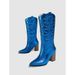 Stylish Western Boots For Women & Men – Embroidered Floral Pointed Toe Chunky Heel Knee-High Boots With Soft Sponge Padding & Metallic Accents_vogvips.com