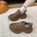 Women Rhinestone Covered Platform Sneakers, Sparkly Bling Lace‑Up Chunky Trainers, Non‑Slip Lug Sole Fashion Shoes For Party Club Street Daily Outfit_vogvips.com