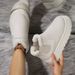 Women's Winter Snow Boots With Thick Sole & Faux Fur Lining - Warm Slip-On Round Toe Casual Shoes For Cold Weather (Black, Brown, Beige, Gray)_vogvips.com