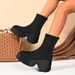 Women's Slimming Wedge Heel Ankle Boots Plus Size Thick Sole Elastic Winter Boots_vogvips.com