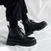 European Warm Series Martin Autumn High Top British Shoes Black Motorcycle Leather Waterproof Work Boots Men's Style_vogvips.com