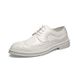 Euro Step Men's 2025 Spring New Korean Style Brogue Casual Trendy British Wedding White Leather Shoes For Men_vogvips.com