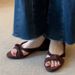 Retro-chic Cross-strap Knotted Sandals Women, 2025 New Model, Round Toe, Chunky Heel, Slip-on Roman Shoes For Commuting_vogvips.com
