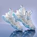 New Men's Trendy White Running Sports Shock Absorption Shoes Spring Autumn Mesh Breathable Blade Sneakers_vogvips.com