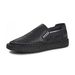Euro Step 2025 Summer Casual Top Layer Cowhide Massage Shoes Handmade Genuine Leather Loafers Men's Slip-On Comfortable_vogvips.com