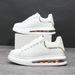 Men's Air Cushioned White Sneakers Casual Height Increasing Fashionable Versatile Thick Soled Trendy Shoes Spring 2026 Unisex_vogvips.com