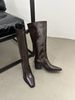 Chunky Heel For Women 2024 Autumn Winter New Women's Square Toe Tube Over-the-Knee Long High Heels Riding Boots_vogvips.com