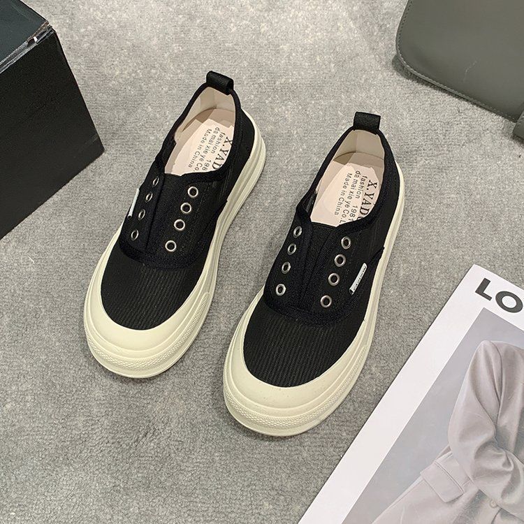 Canvas Shoes Women's One-pedal Fisherman Lazy Single Shoes Platform Casual Women's Board Shoes_vogvips.com