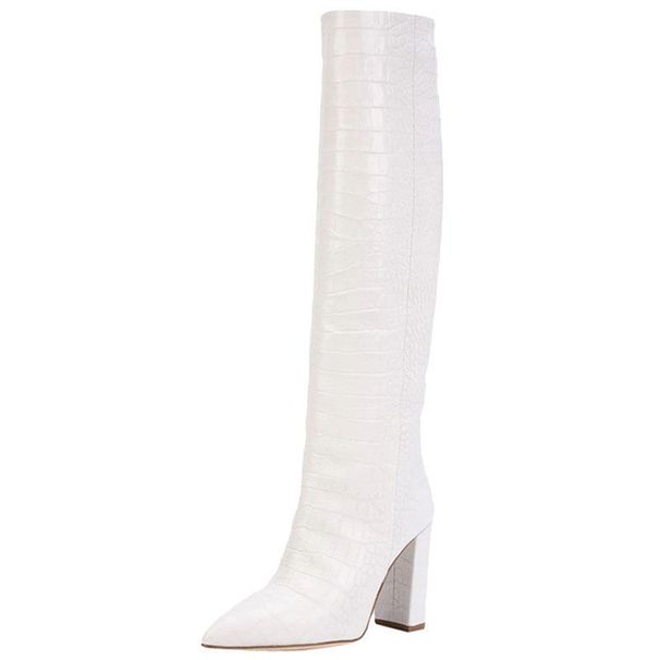 Pointed Toe Fashion Chunky Heel Over-the-Knee Loose Fit Plus Size High Heels Multicolor Runway Women's Boots_vogvips.com