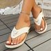 New Plus Size Wedge Heel Clip Toe Sandals Style Beach Women's Slippers_vogvips.com