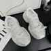 Crystal-Embellished Chunky Sneakers For Women - Platform Dad Shoes With Breathable Mesh | 3-5cm Thick Sole_vogvips.com