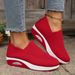 2026 New Comfortable Rocking Fly Woven Anti Slip Soft Sole, Mother's Shoes, Mesh Air Cushion Sports Women's Shoes_vogvips.com