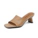 Retro Soft Sheepskin With Slippers For Women's Outer Wear Summer New Leather Square Head Open-toed Sandals Stiletto High Heels_vogvips.com