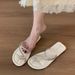 French-style Solid Color Women's Summer Slippers For Wear, 2026 Niche Design Fashion Shoes, Stylish Outdoor Sandals To_vogvips.com