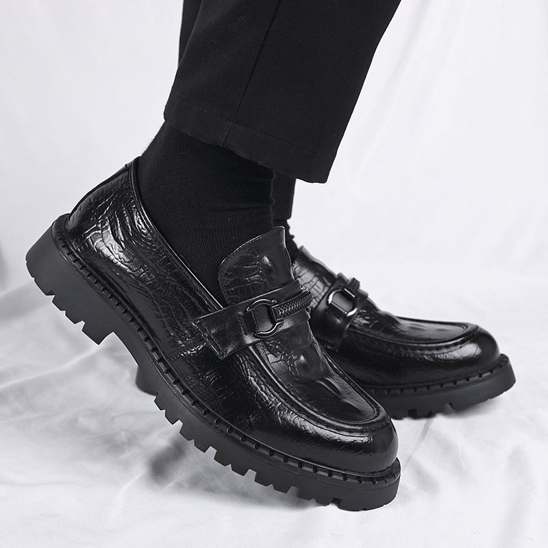 Men's Casual Leather Shoes Summer Versatile Breathable Odor-Resistant British Style Slip-On Trendy Business Loafers_vogvips.com