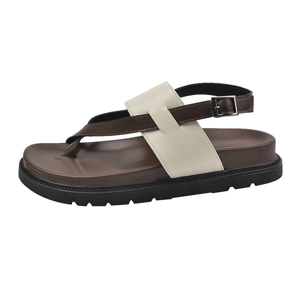 Women's Flat Sandals Roman Style With Fashion Women 2024 New Cross Strap Clip Summer Skirt Wear Beach Sandals_vogvips.com