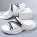 New Summer Couple Slippers For Men Women, Thick Anti Slip Height Increasing Straight Drag, Casual And Fashionable, Soft_vogvips.com