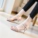 Women's Genuine Leather Summer New Open-Toe Stiletto Fashion Versatile Rhinestone Elegant Sexy High Heels_vogvips.com