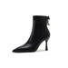 XYP-D Autumn Winter Leather Stretch Short Boots Pointed Toe Thin Heel Versatile Slimming High Heels Various Sizes_vogvips.com
