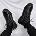 European Warm Series Martin Autumn High-top British Style Black Work Boots Men's Mid-top Leather Motorcycle Trendy Shoes_vogvips.com